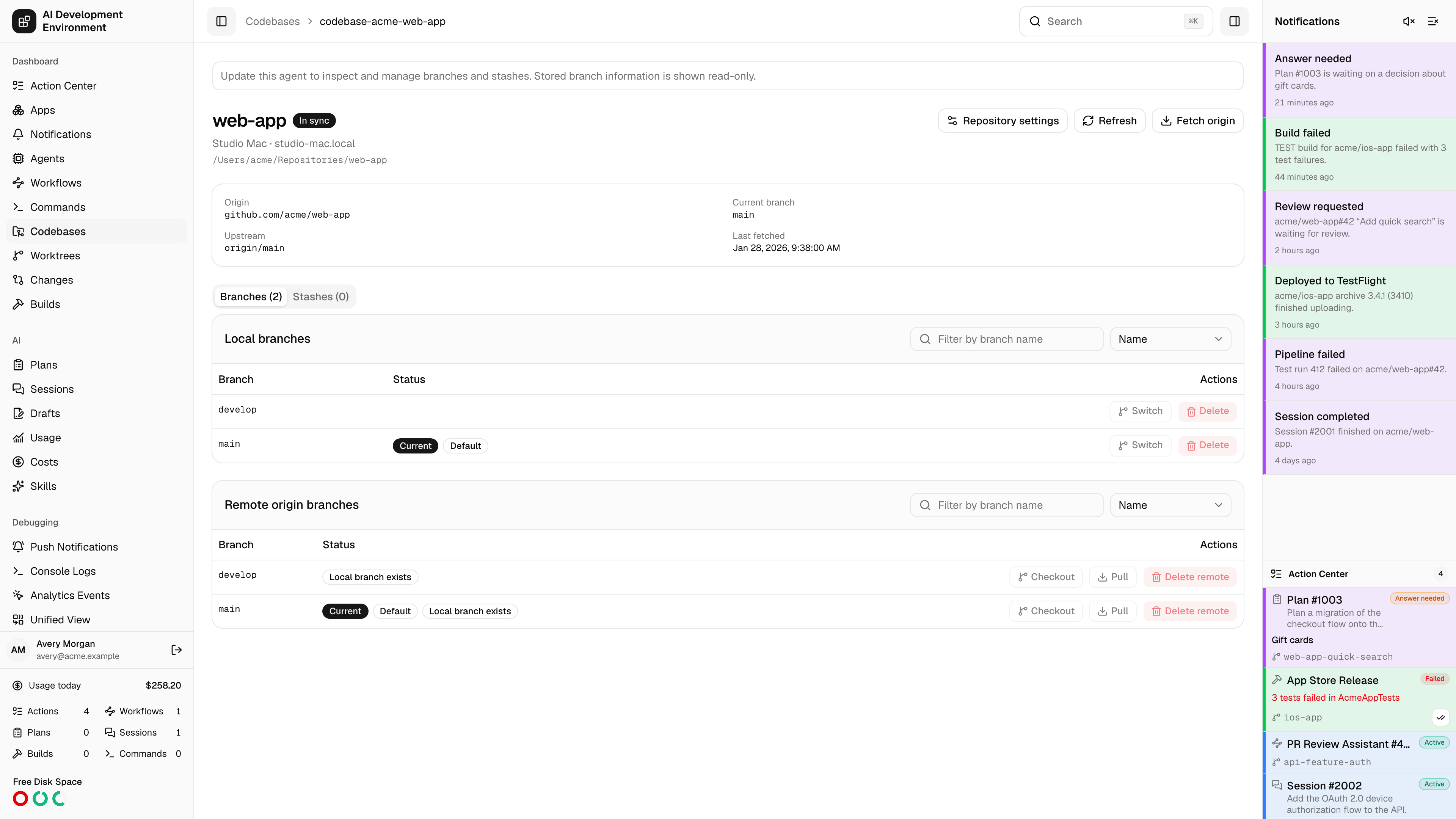 Codebase details in light theme