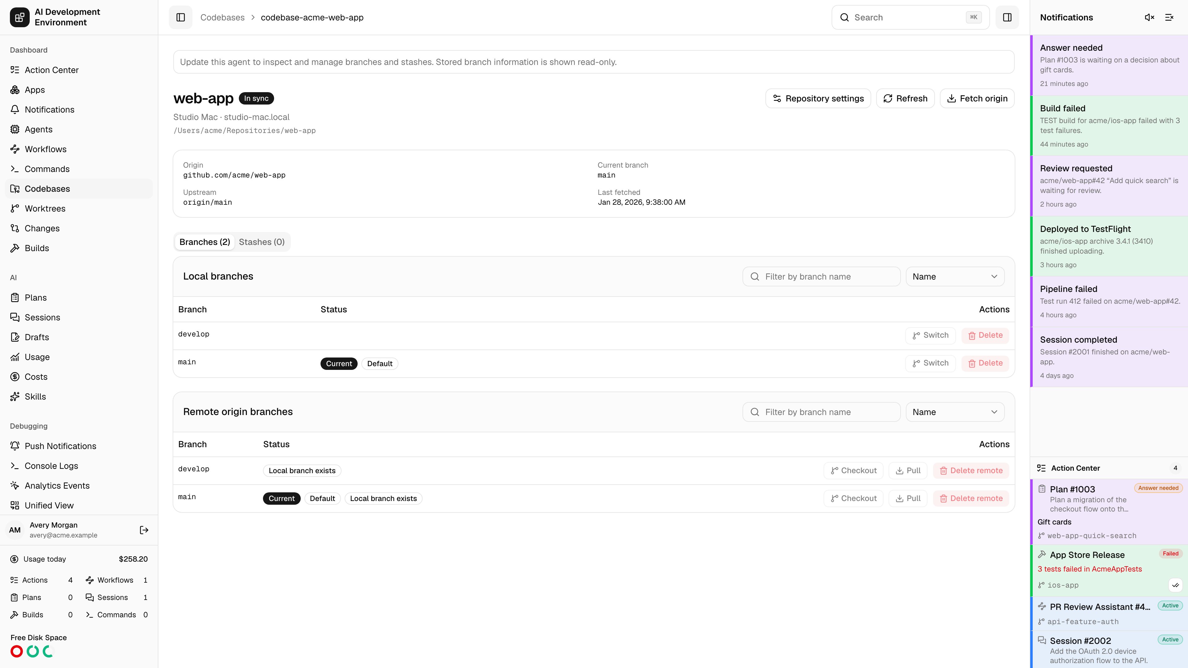 Codebase details in light theme