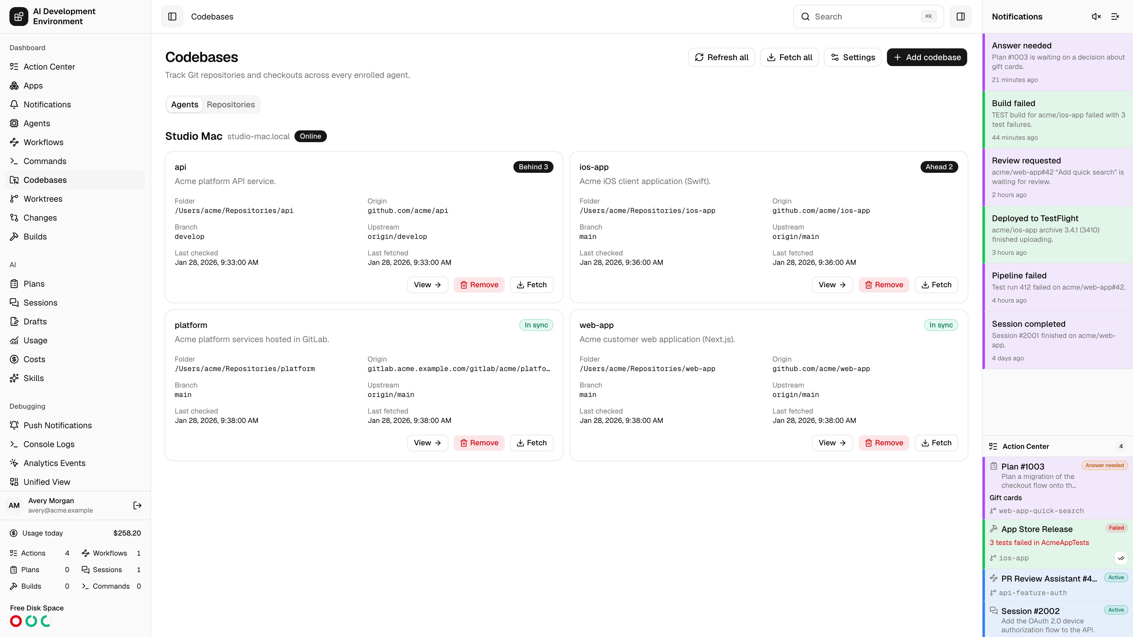 Codebases in light theme