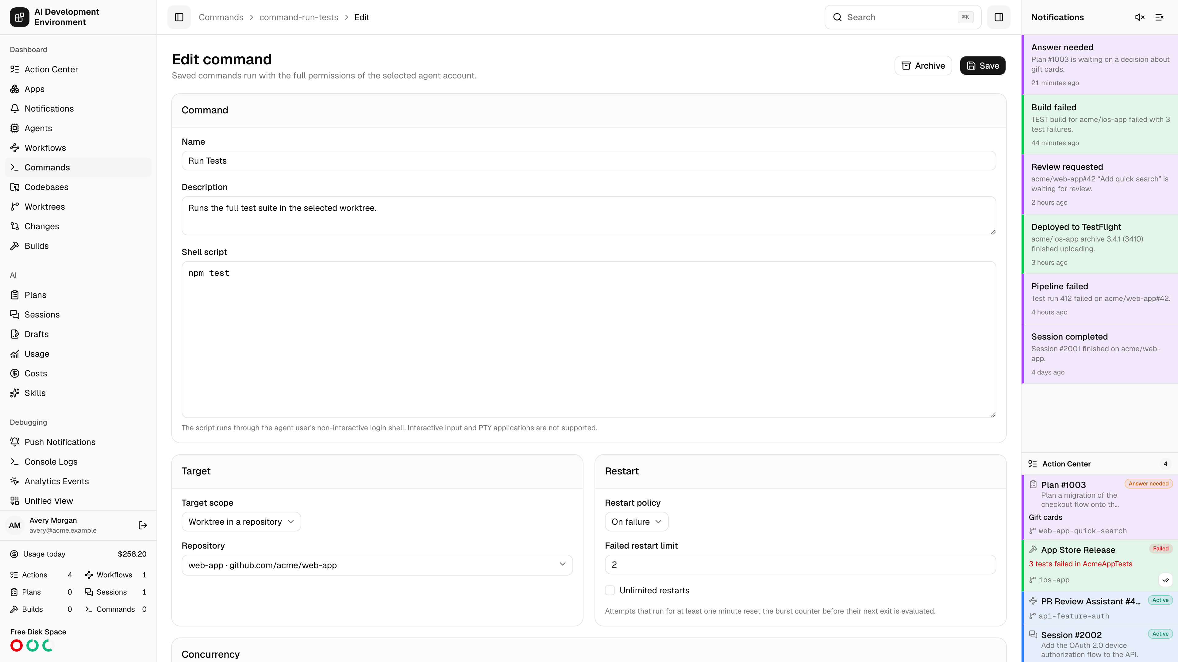 Edit command in light theme