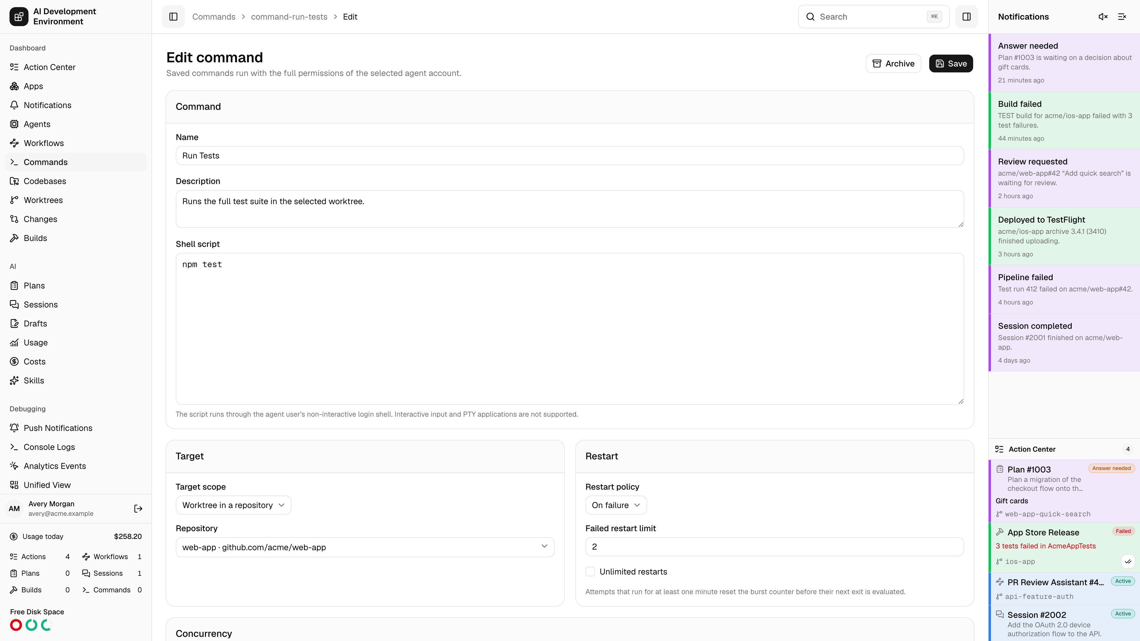 Edit command in light theme