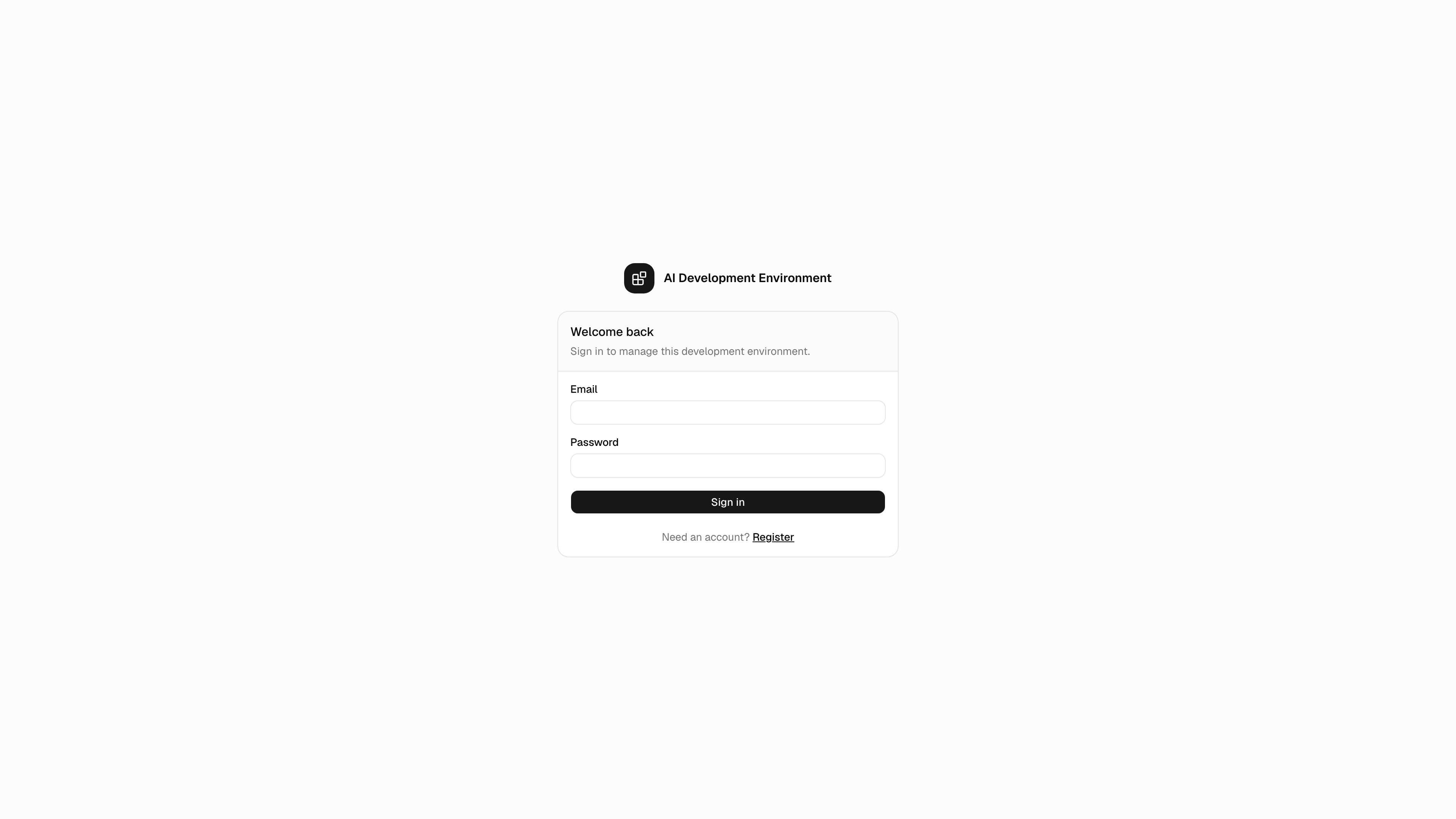 Sign-in page in light theme