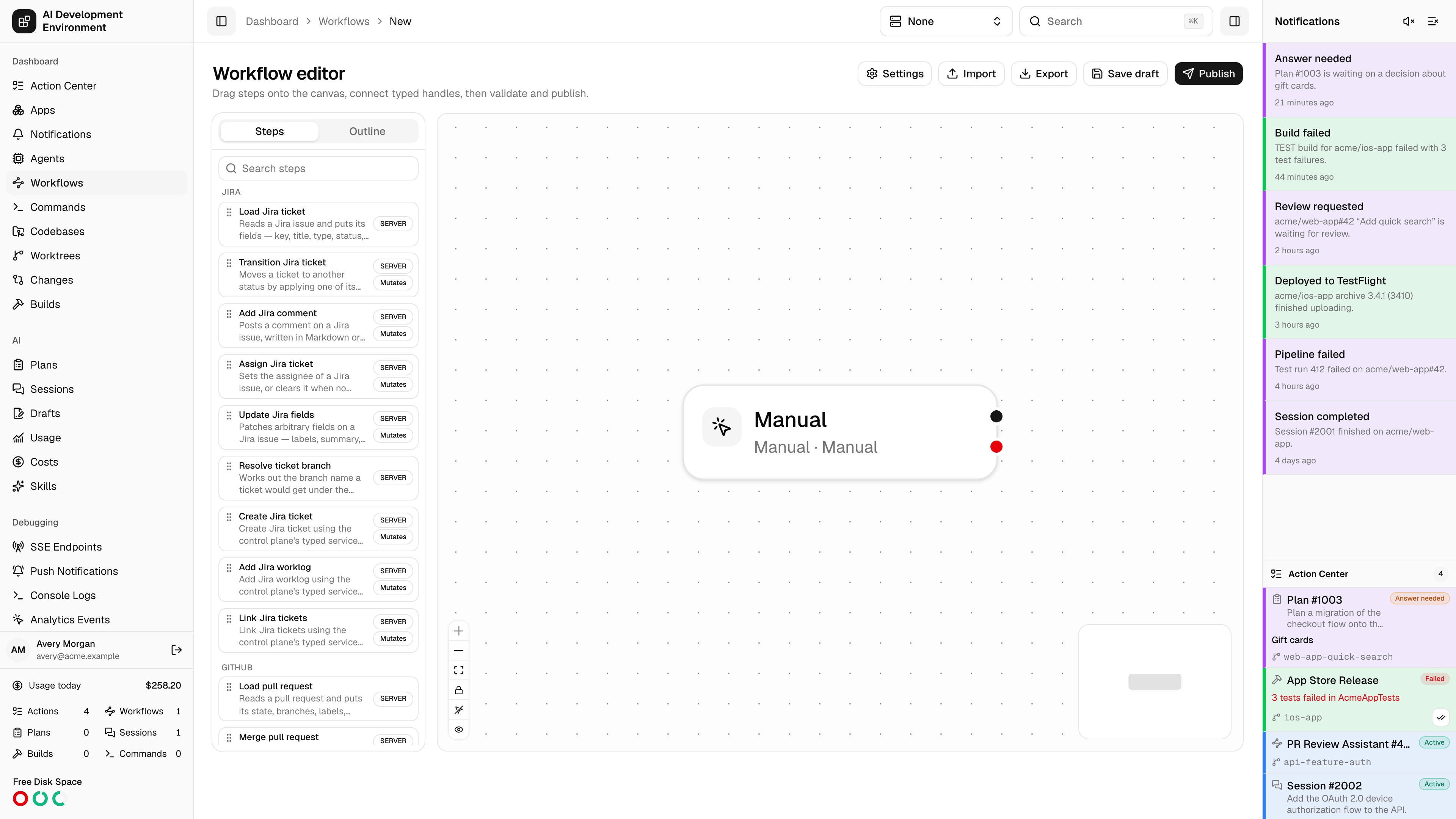 New workflow in light theme