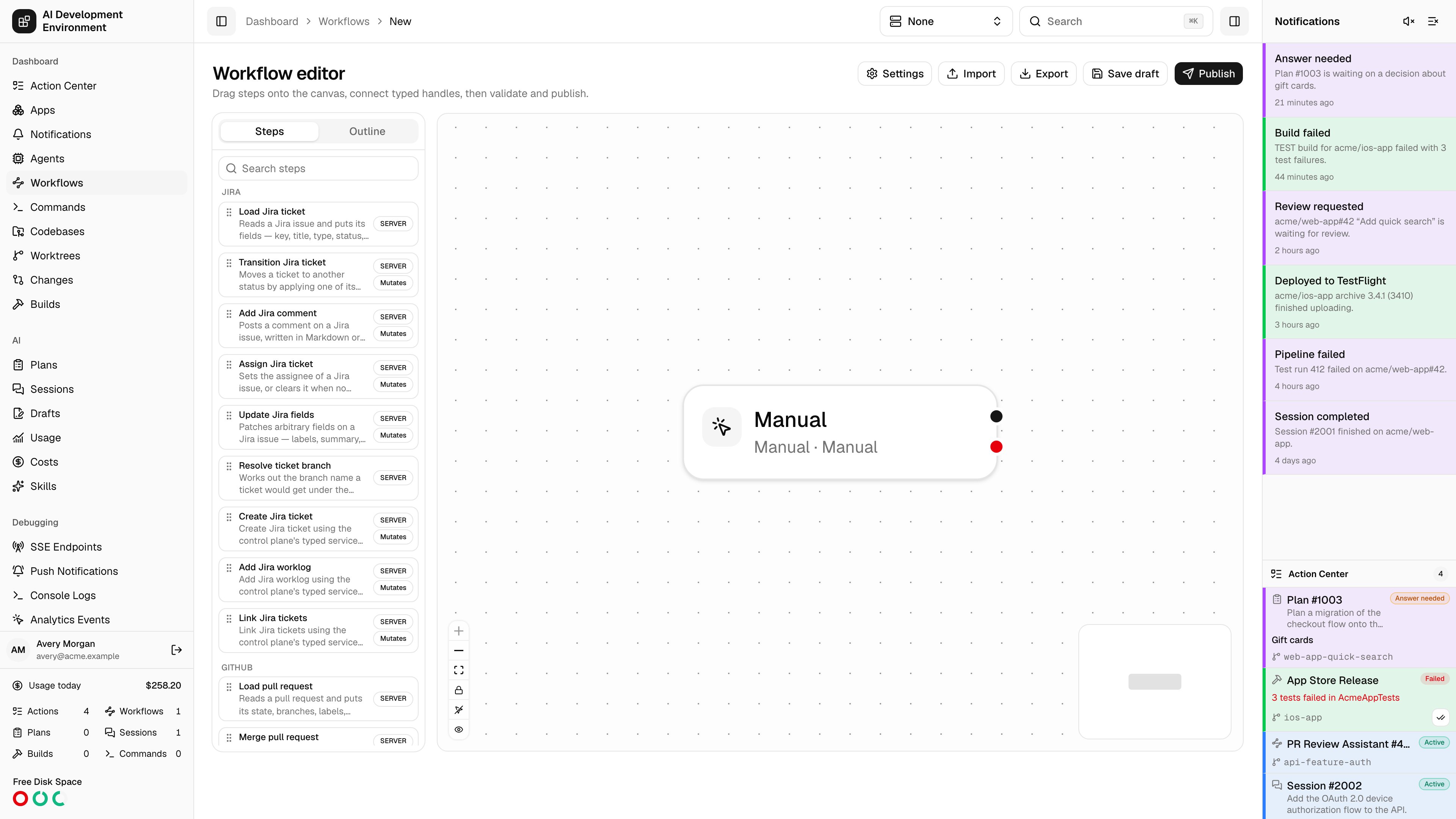 New workflow in light theme
