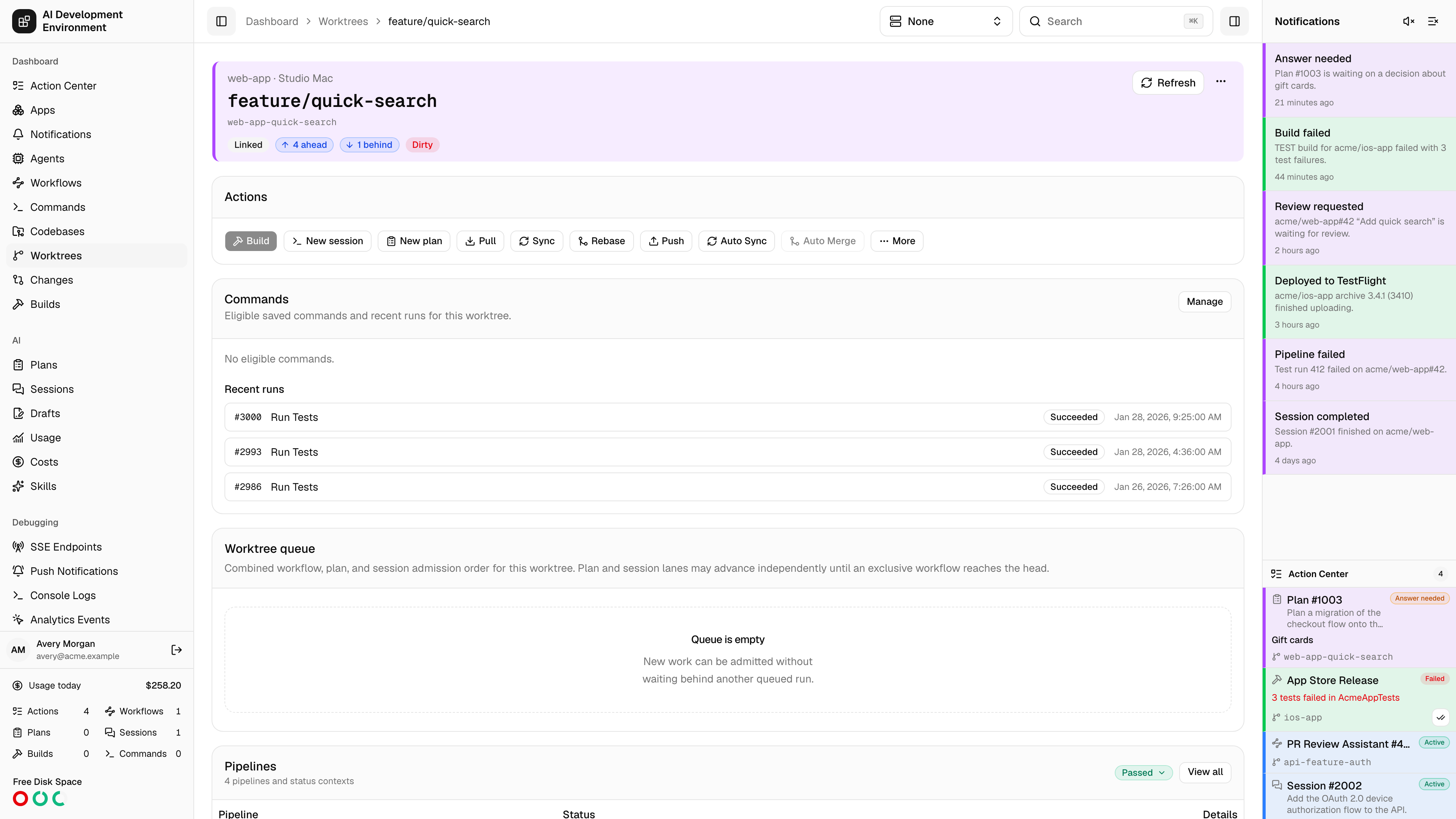 Worktree details in light theme