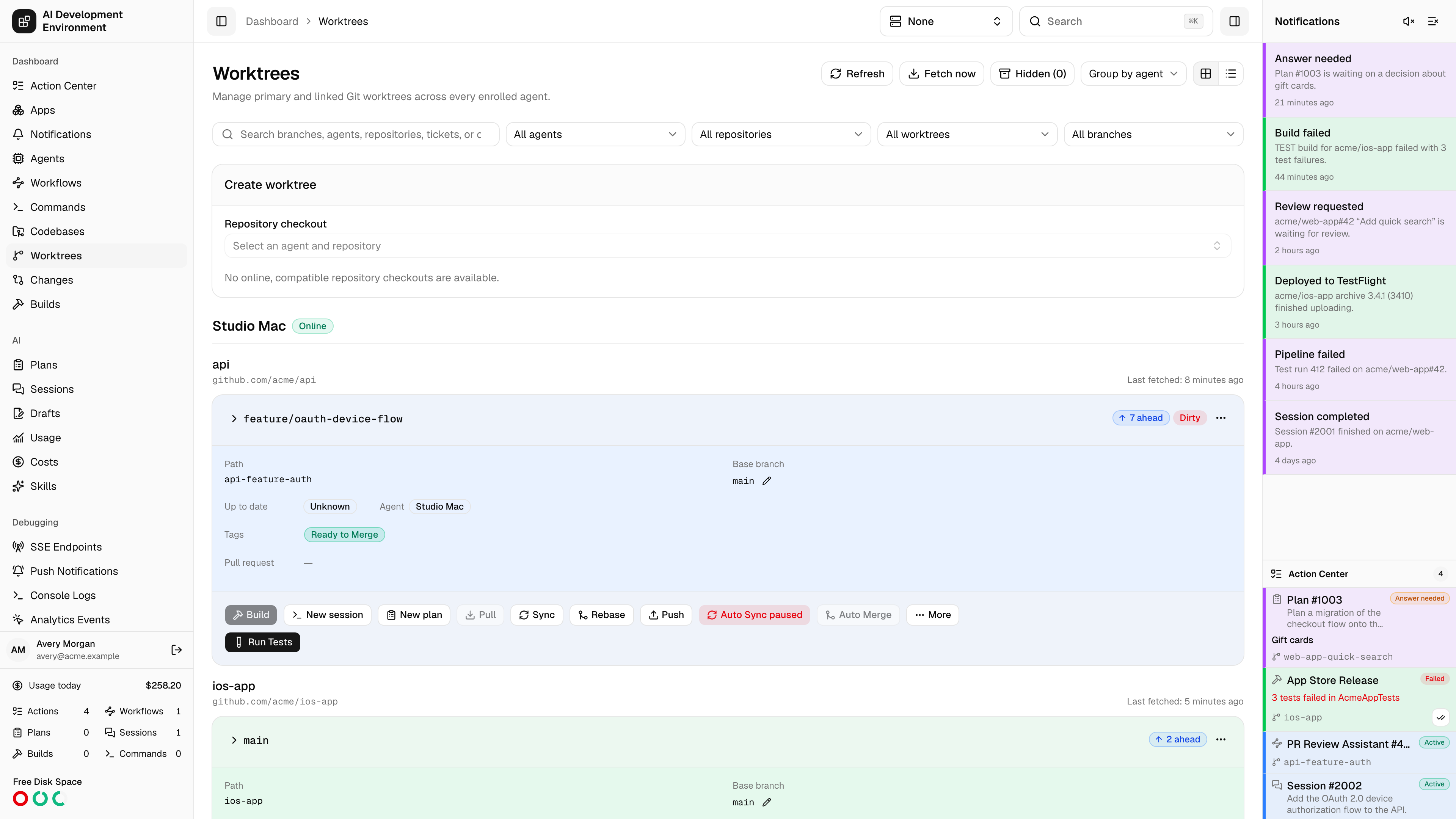 Worktrees in light theme