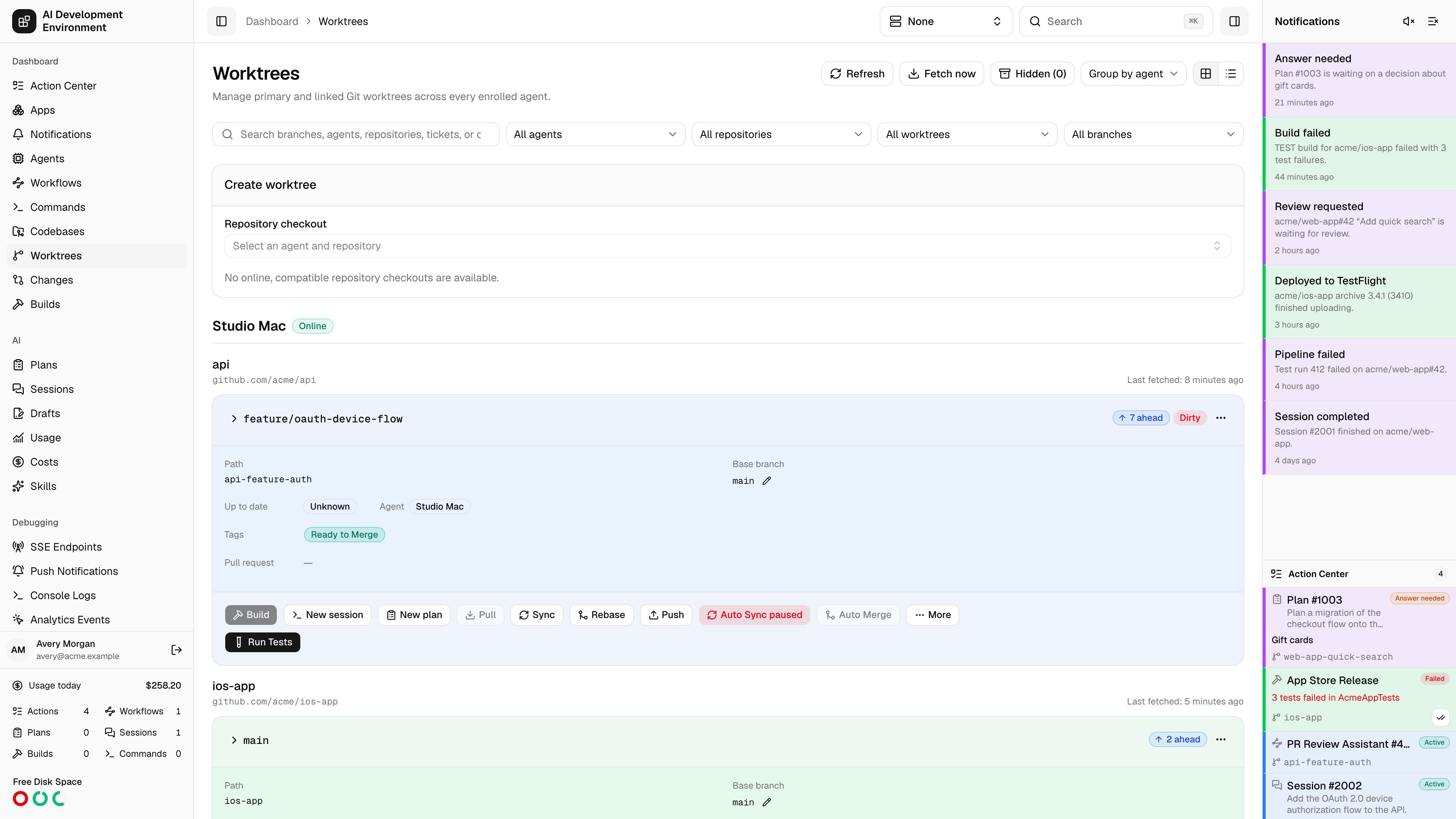 Worktrees in light theme