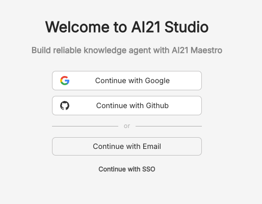 Signin Ai21studio Pn