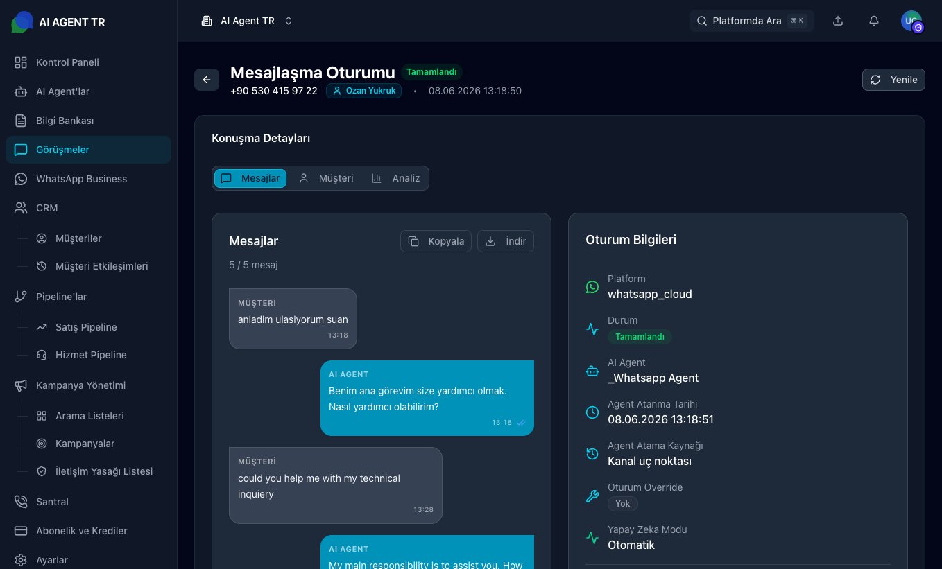 WhatsApp konuşma detay sayfası — mesaj durumları ve zaman çizelgesi