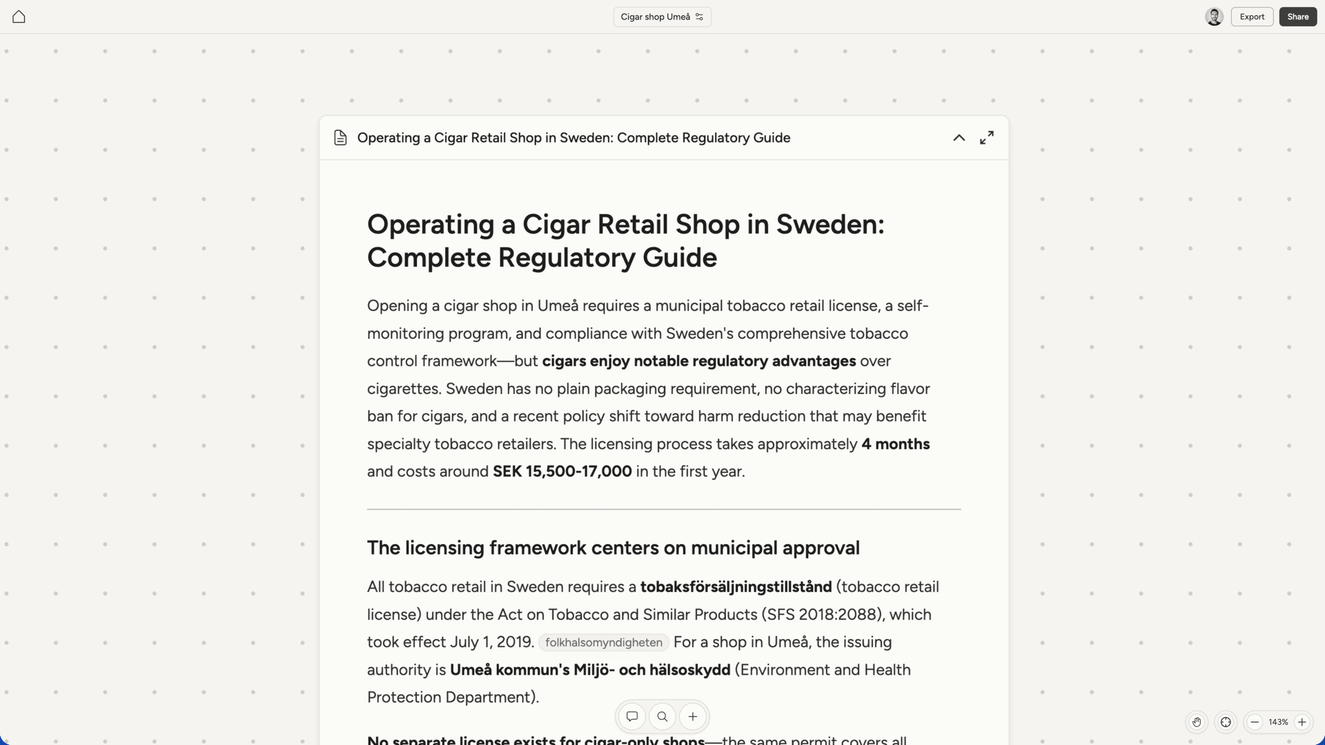 Deep research report with citations