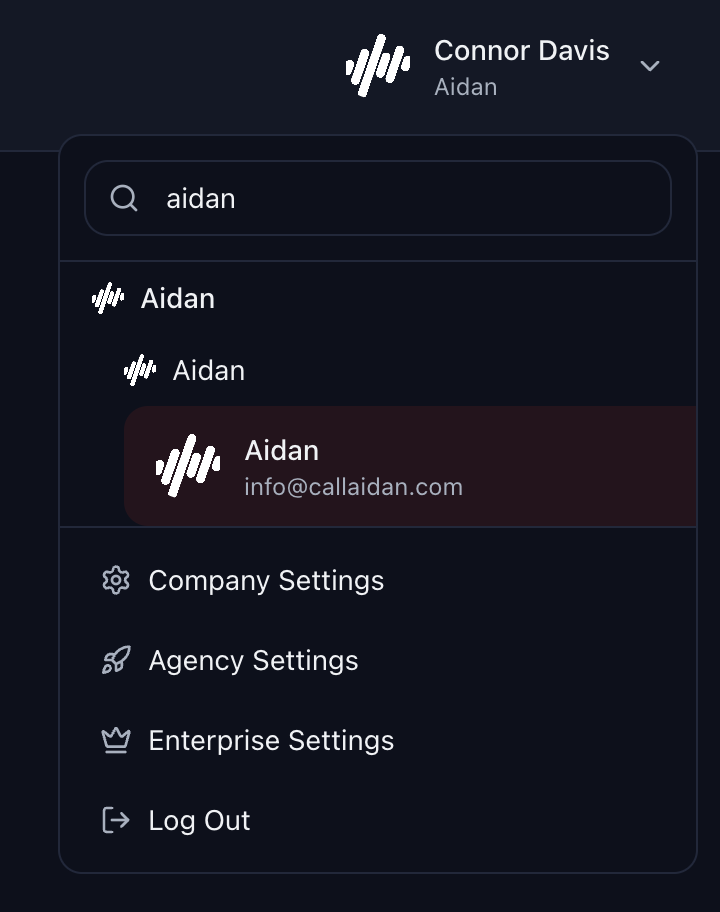 Navigate to Company Settings