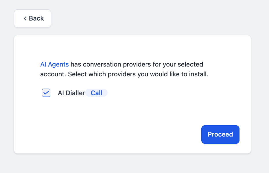 Add custom provider AI Dialler