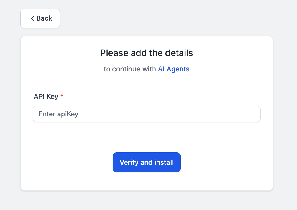 Paste API Key and Verify