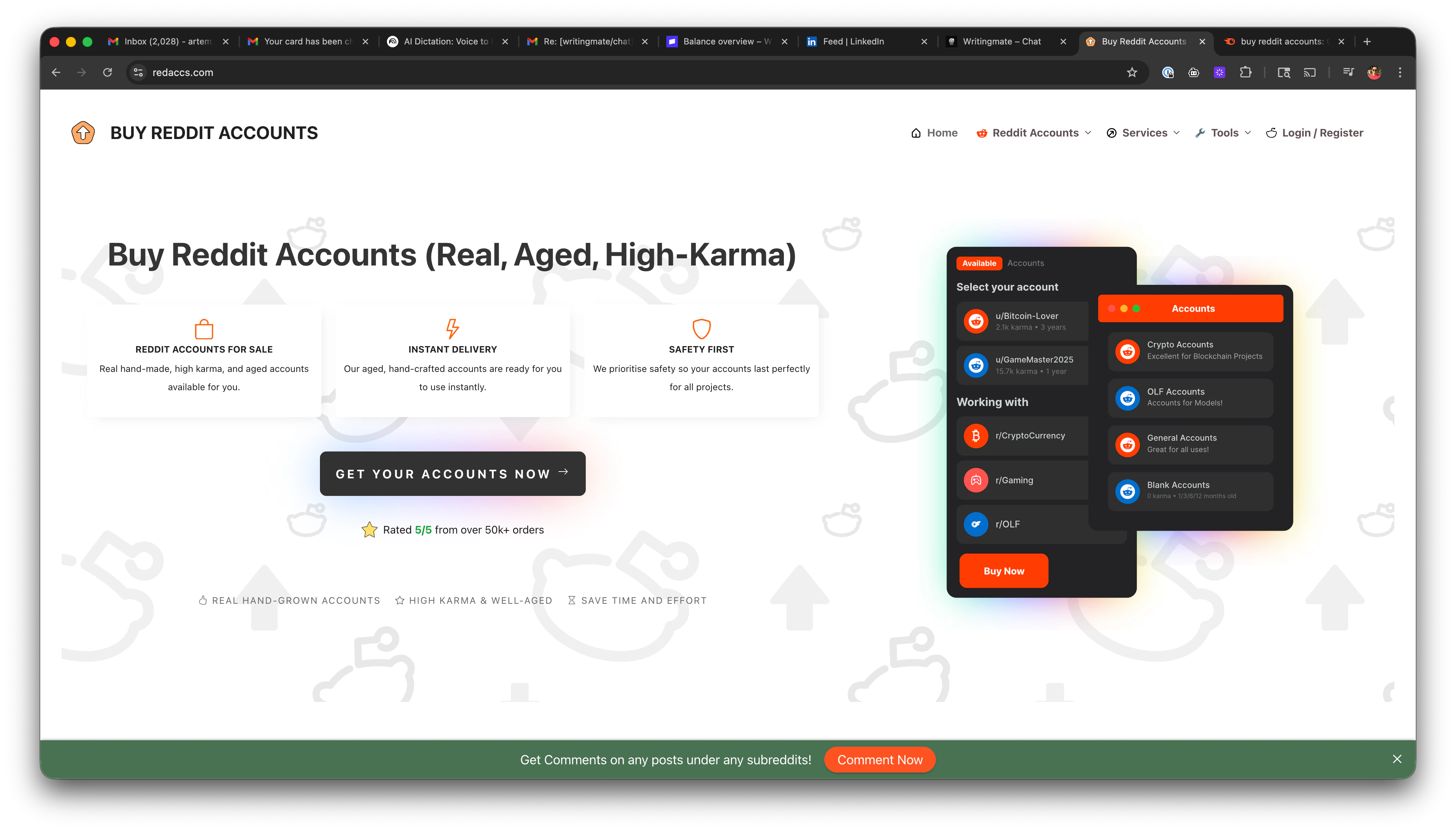 RedAccs.com - Buy Reddit Accounts marketplace