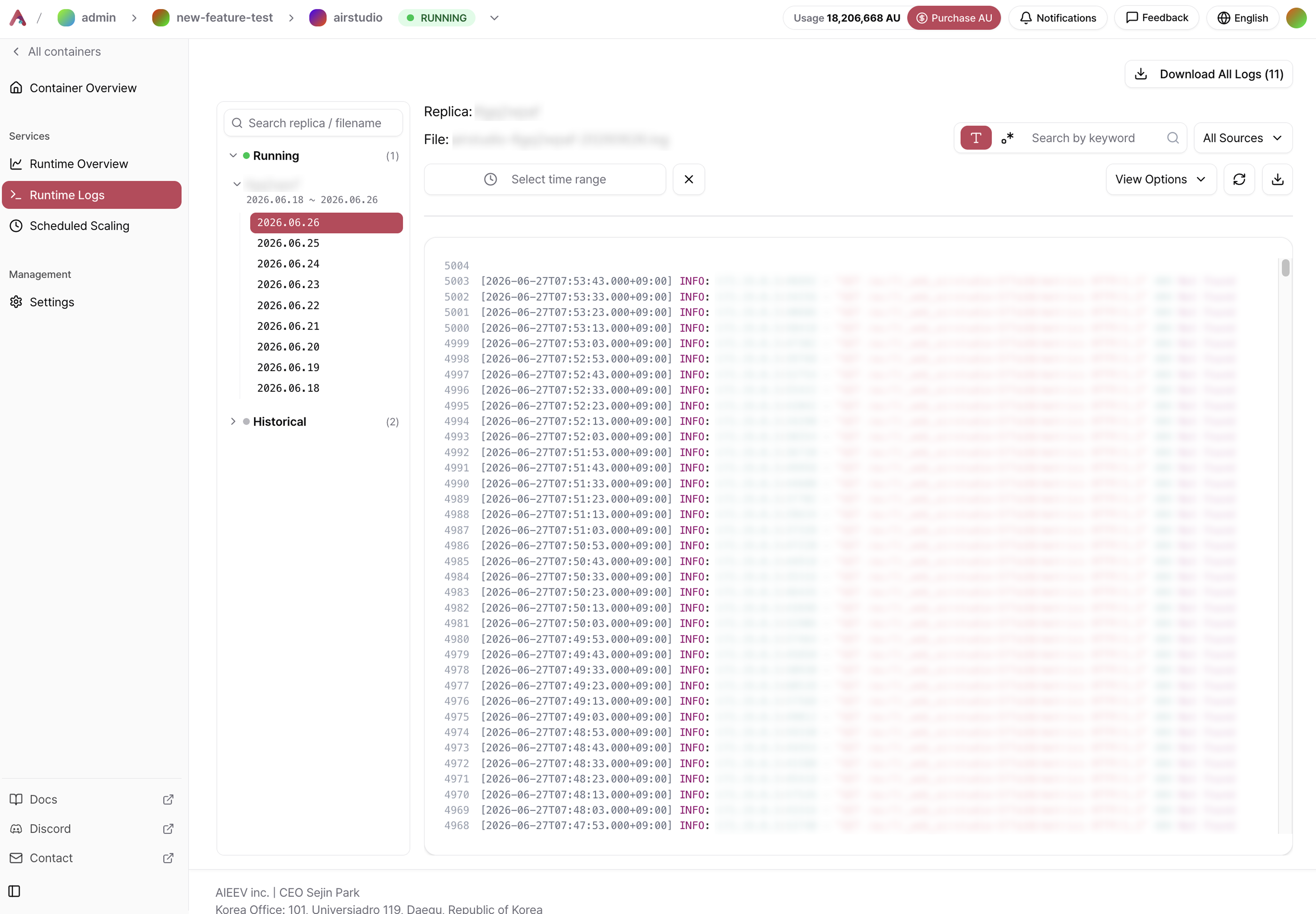 Runtime Log Eng