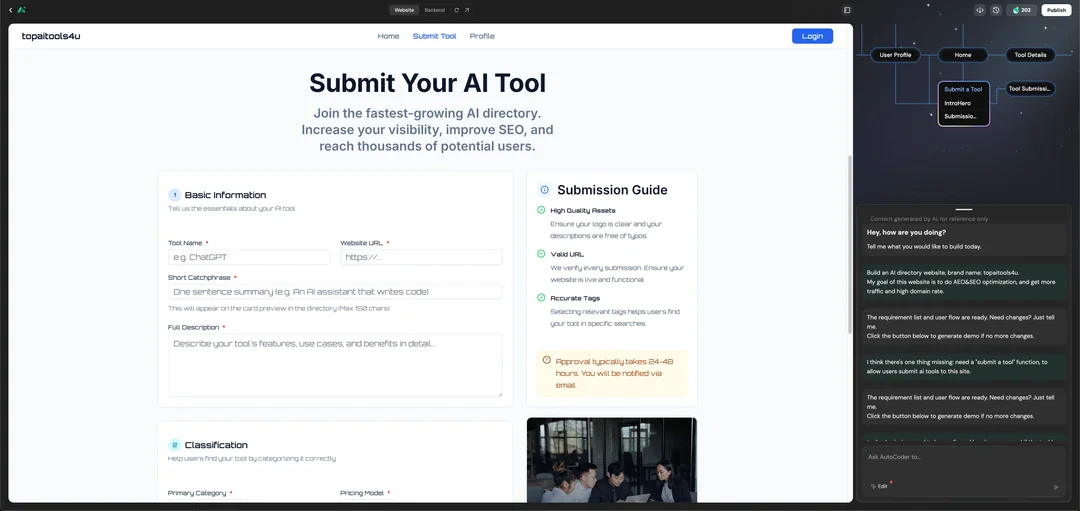 AutoCoder generated dashboard