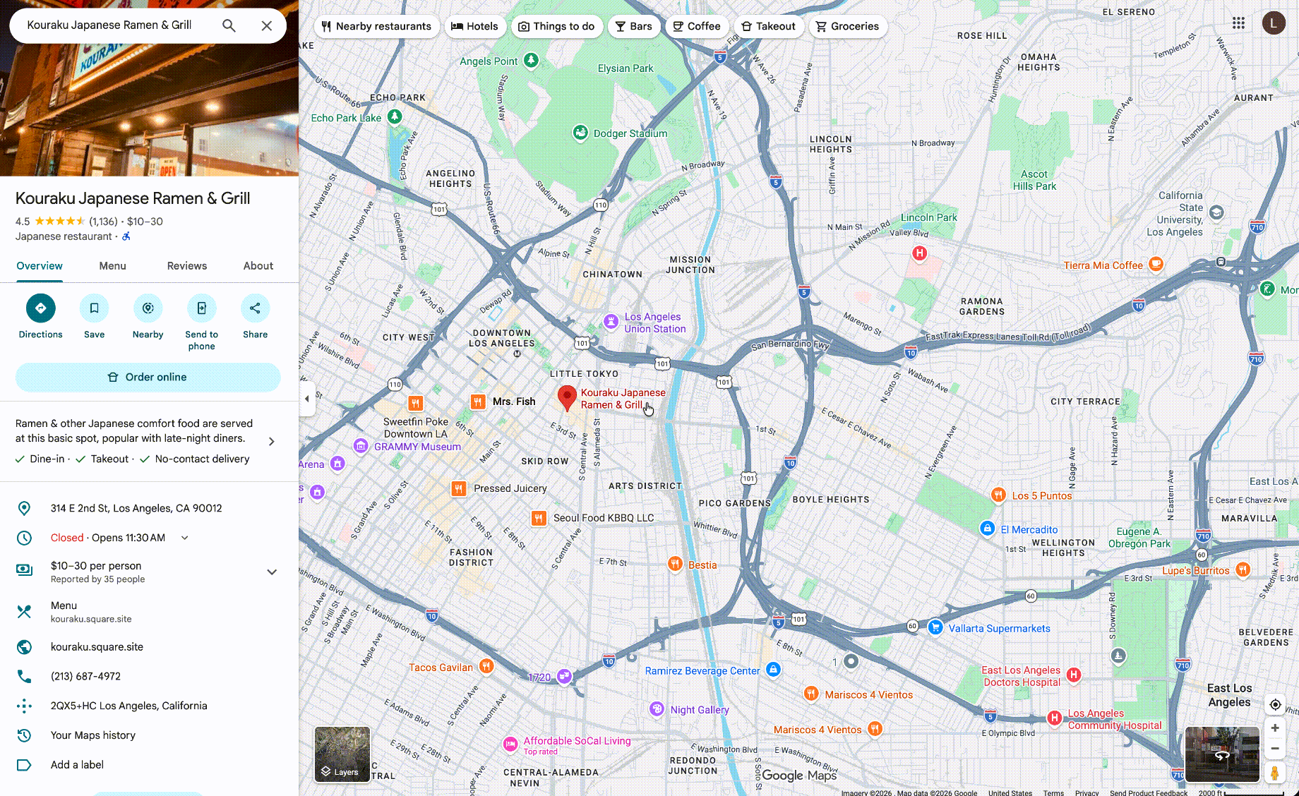 Copying the Share link from a Google Maps business listing