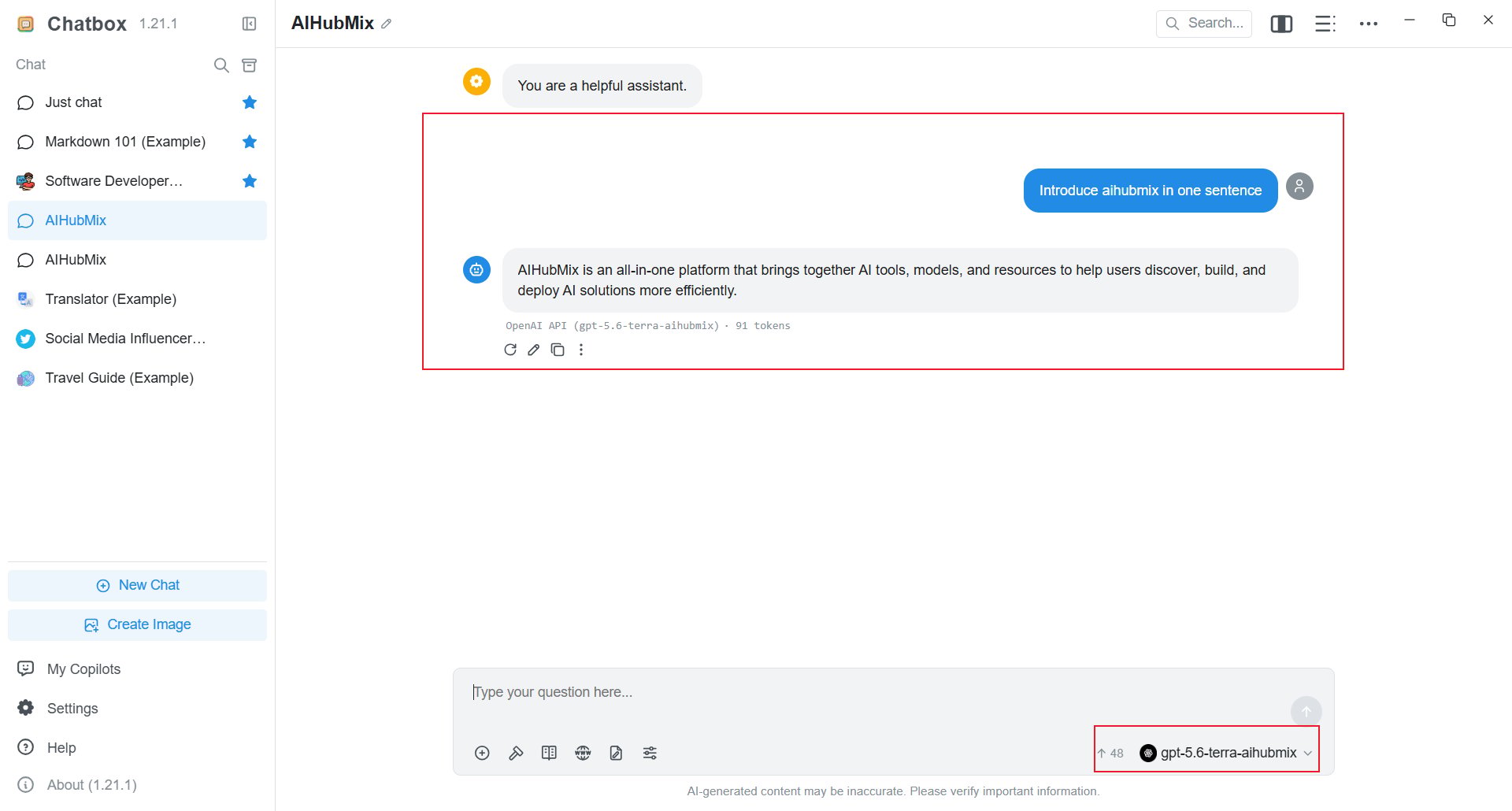 Verify an AIHubMix response