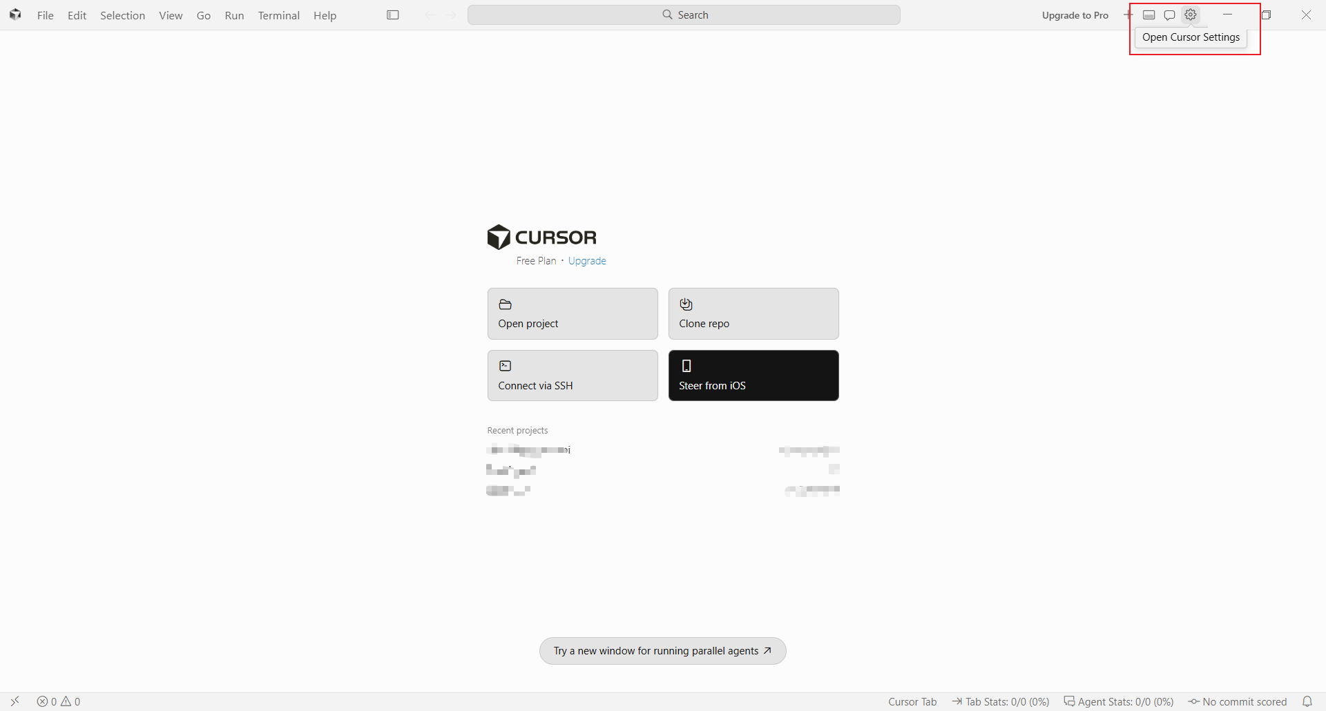 打开 Cursor Models 设置