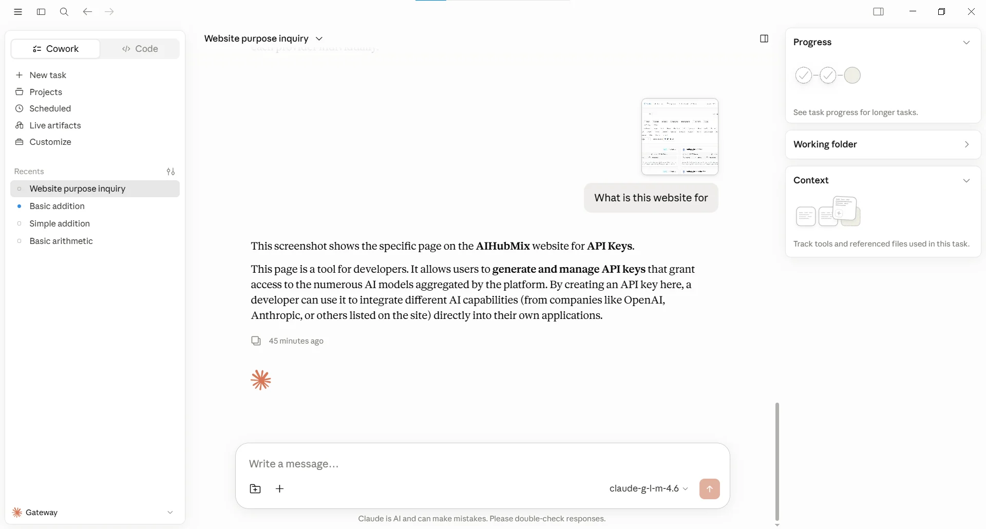 Un modelo de fallback devuelve el resultado tras subir una imagen en Claude Desktop