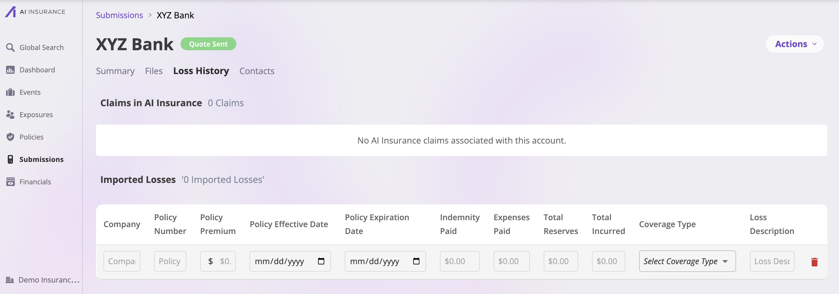 Underwriting Workbench