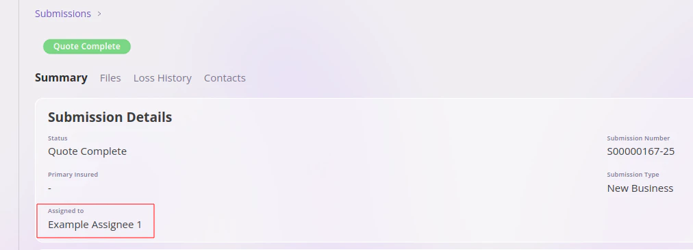 Submission "Assigned To" field