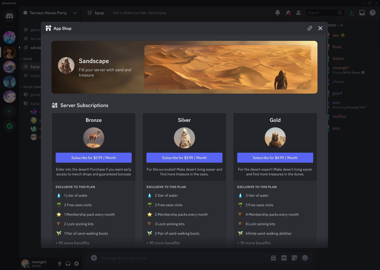 Supporting multiple subscription tiers