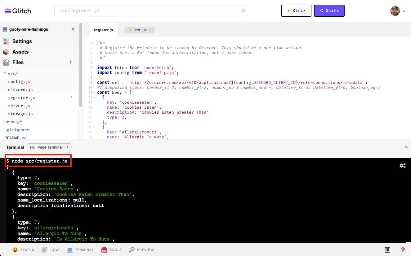 Register Metadata Schema