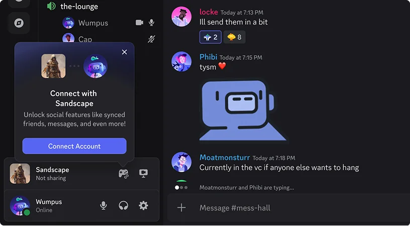 Example of entry points in Discord