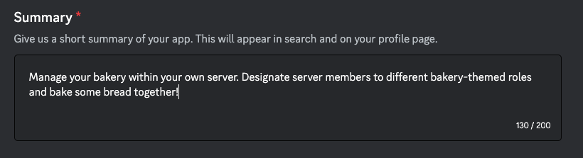 Well-written app Summary on the App Directory tab