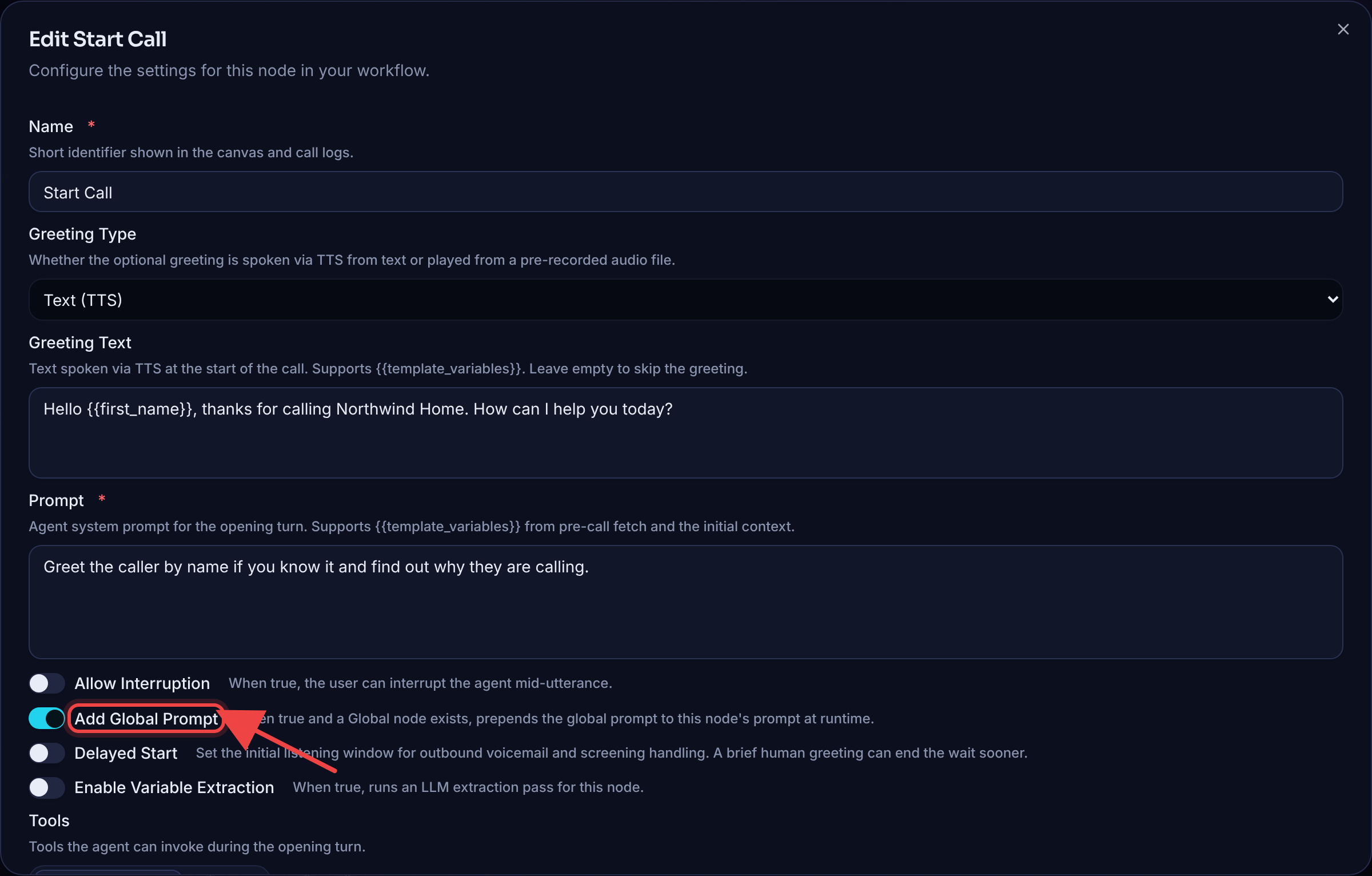 Add Global Prompt Selector
