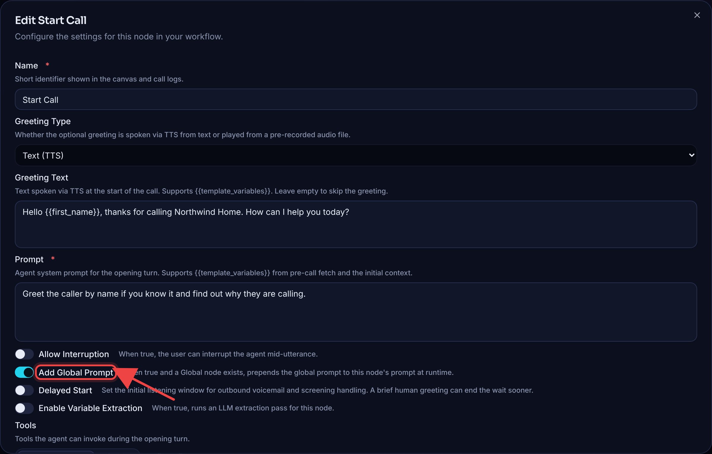 Add Global Prompt Selector