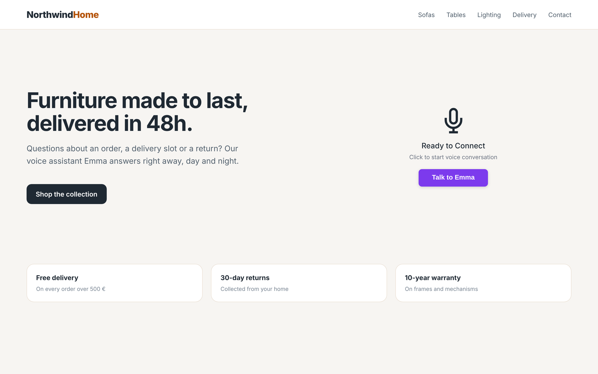 Inline widget rendered inside a page section