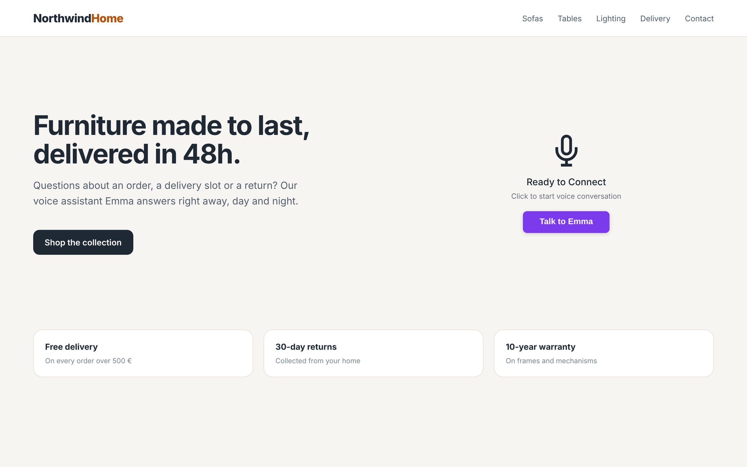 Inline widget rendered inside a page section