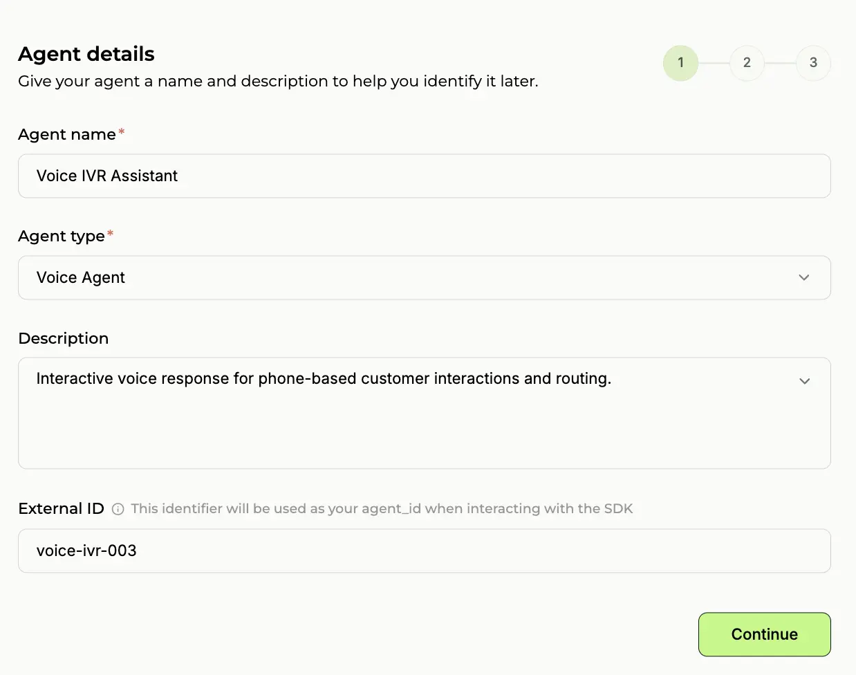 Creating a new agent in Paygent - Agent Name and ID