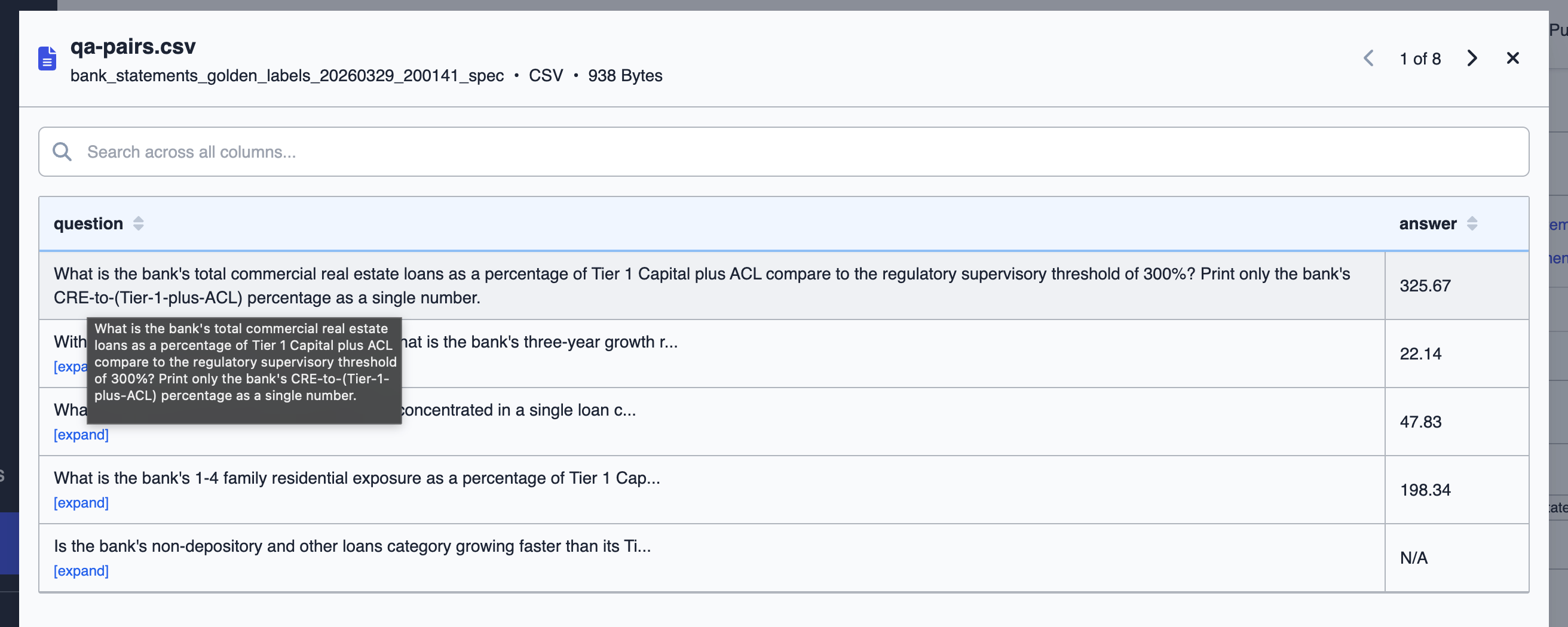 Generated Q&A golden label pairs