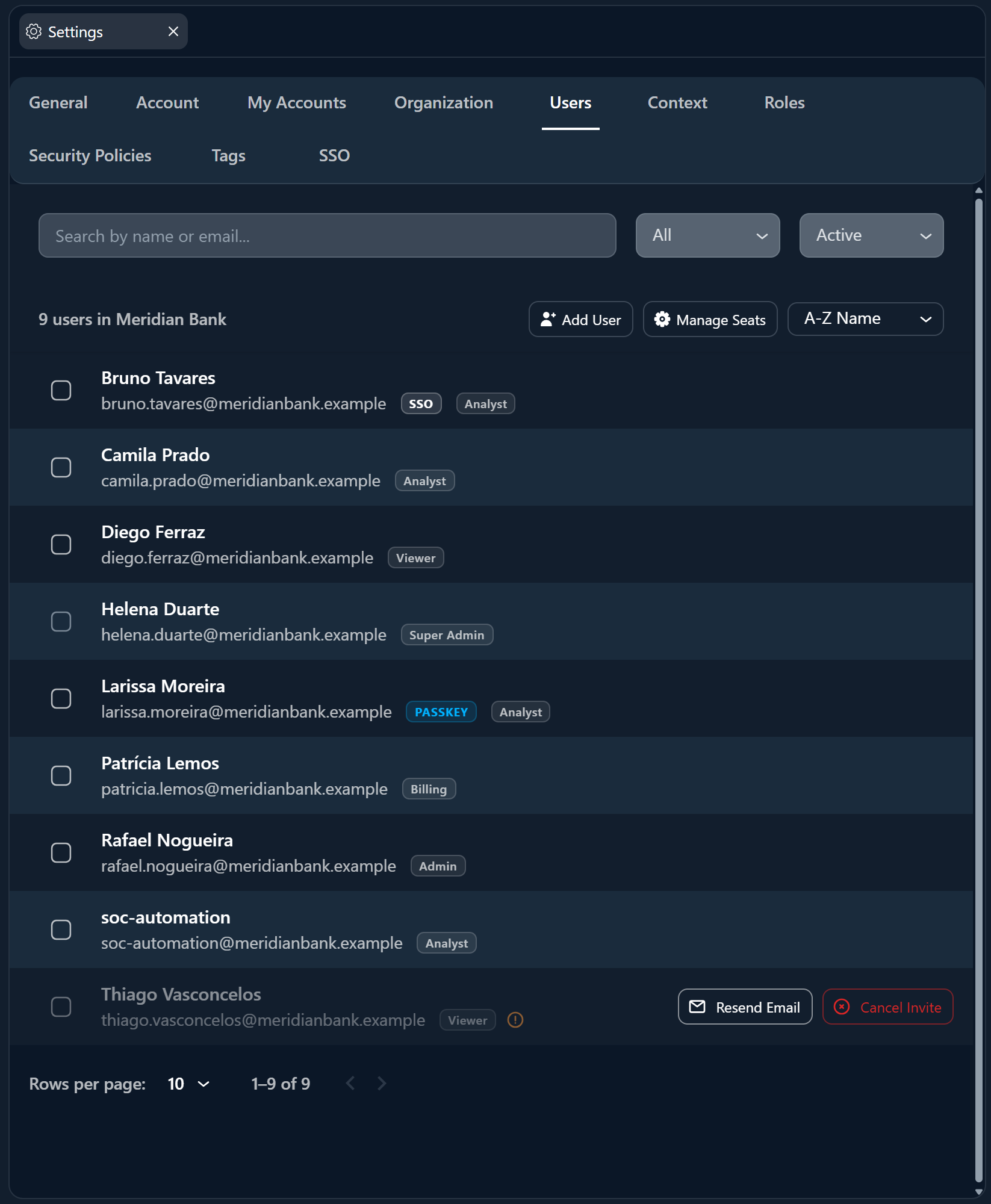 Inviting and managing users
