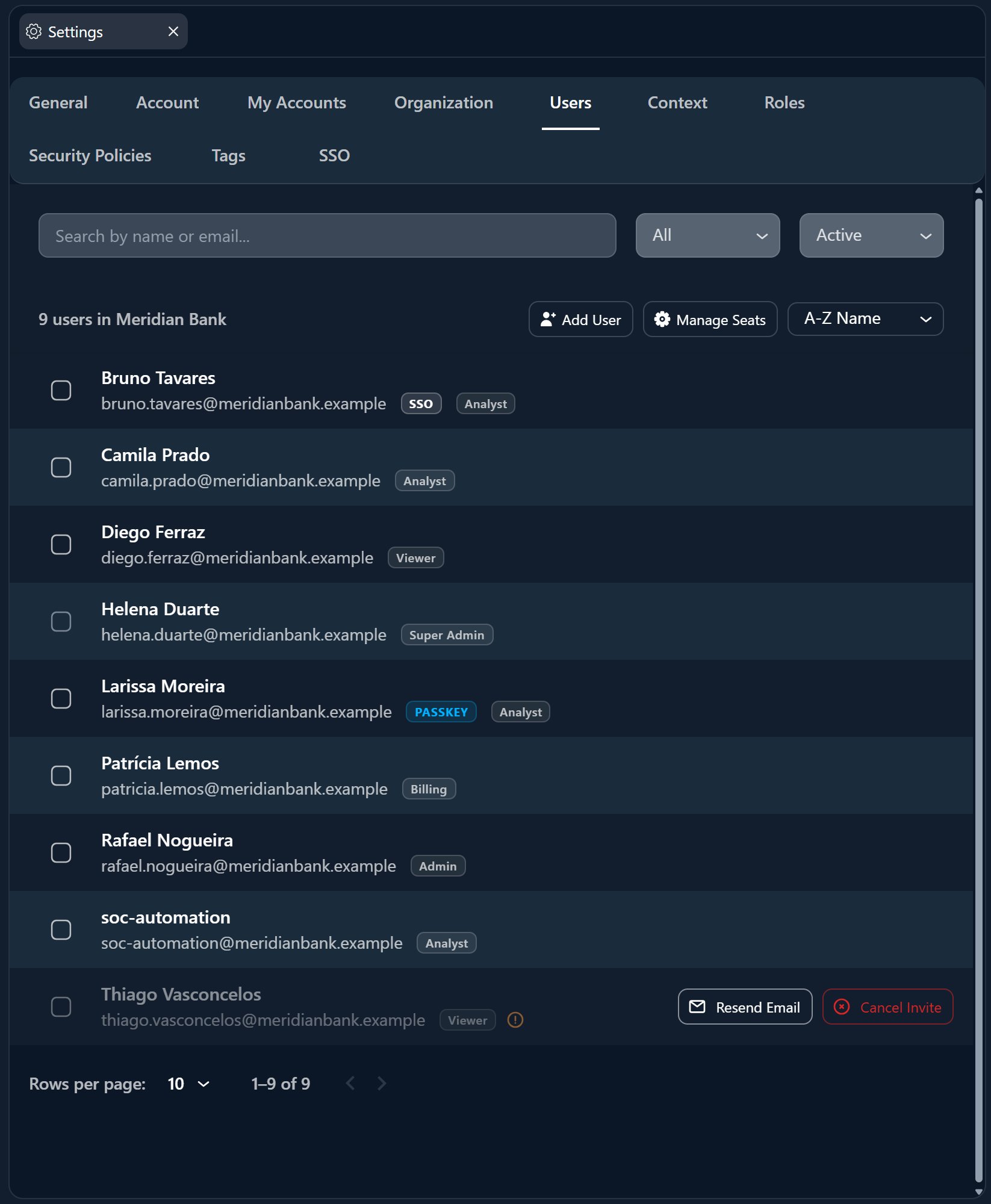 Inviting and managing users