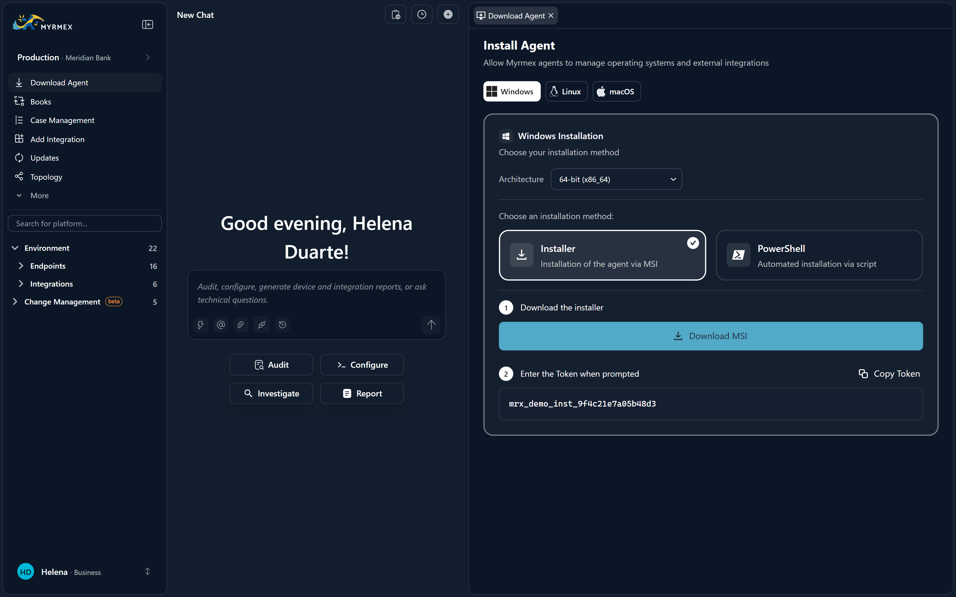 Directory quick actions for Add Integration and Download Agent