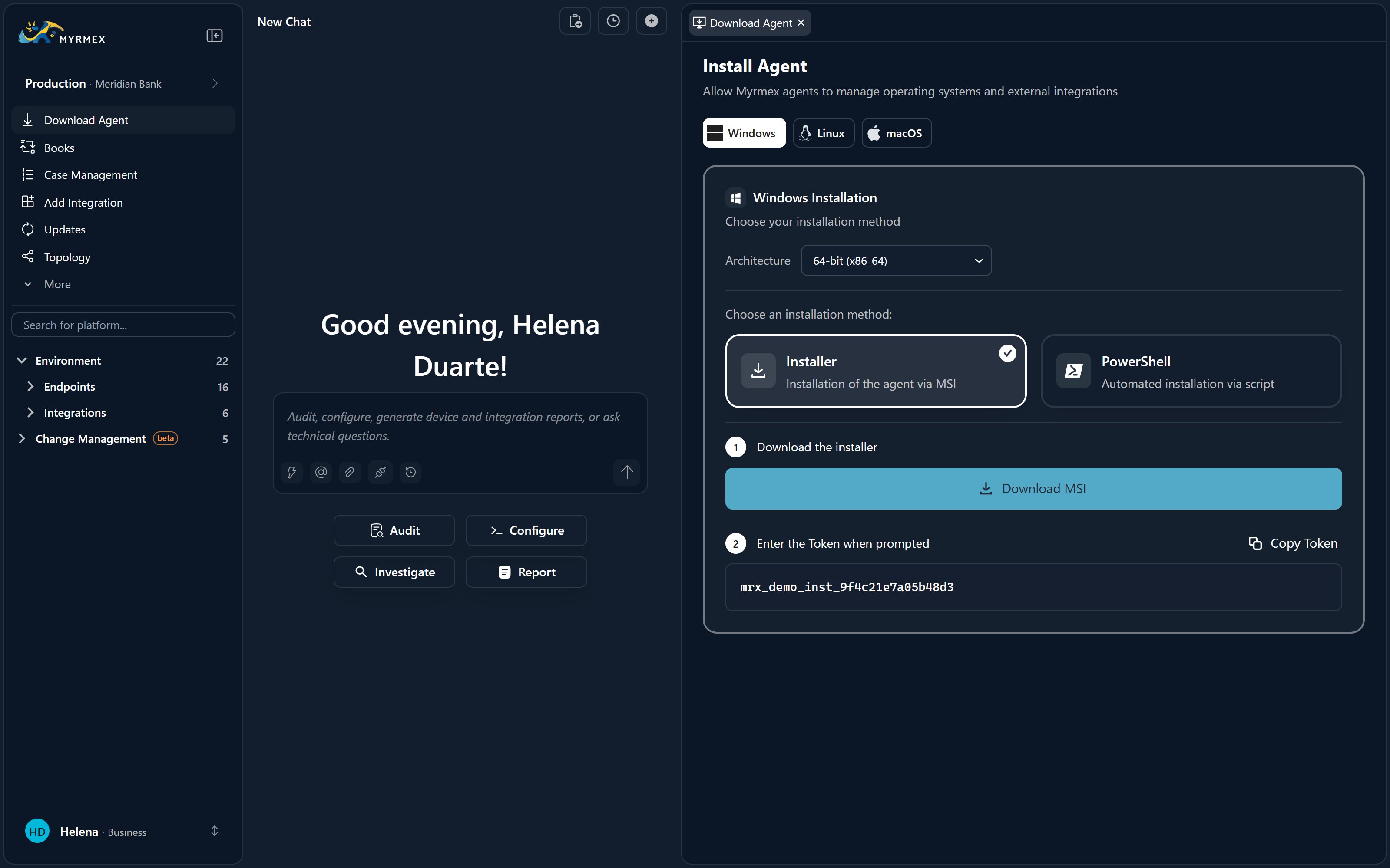 Directory quick actions for Add Integration and Download Agent