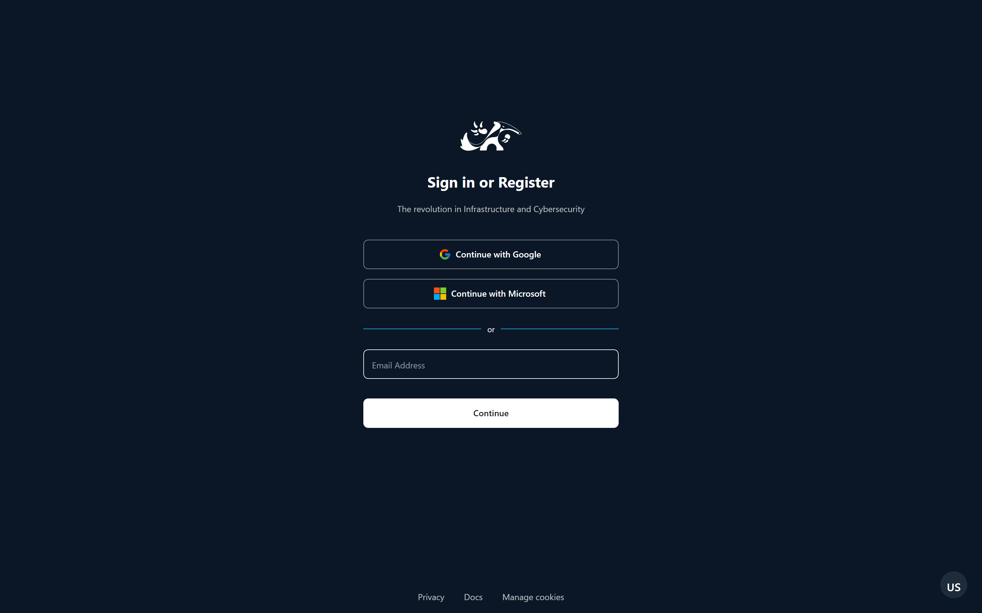 The unified sign-in and sign-up entry screen