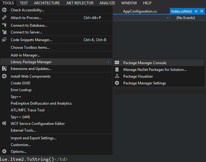 Package Manager Console