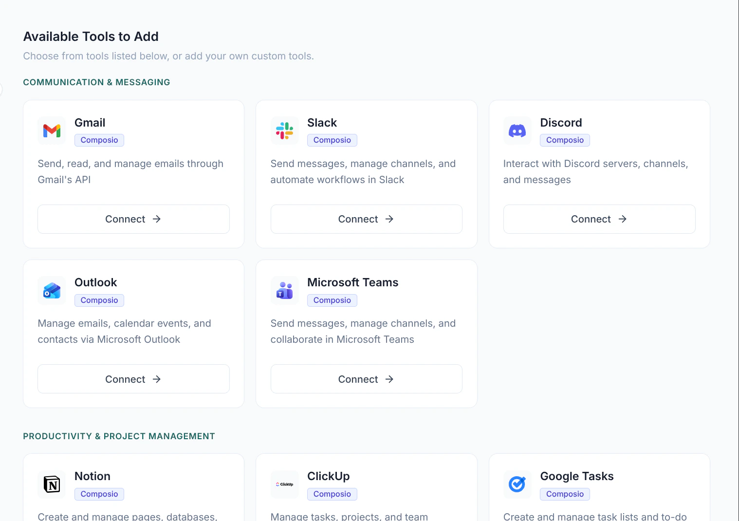 The Tools page