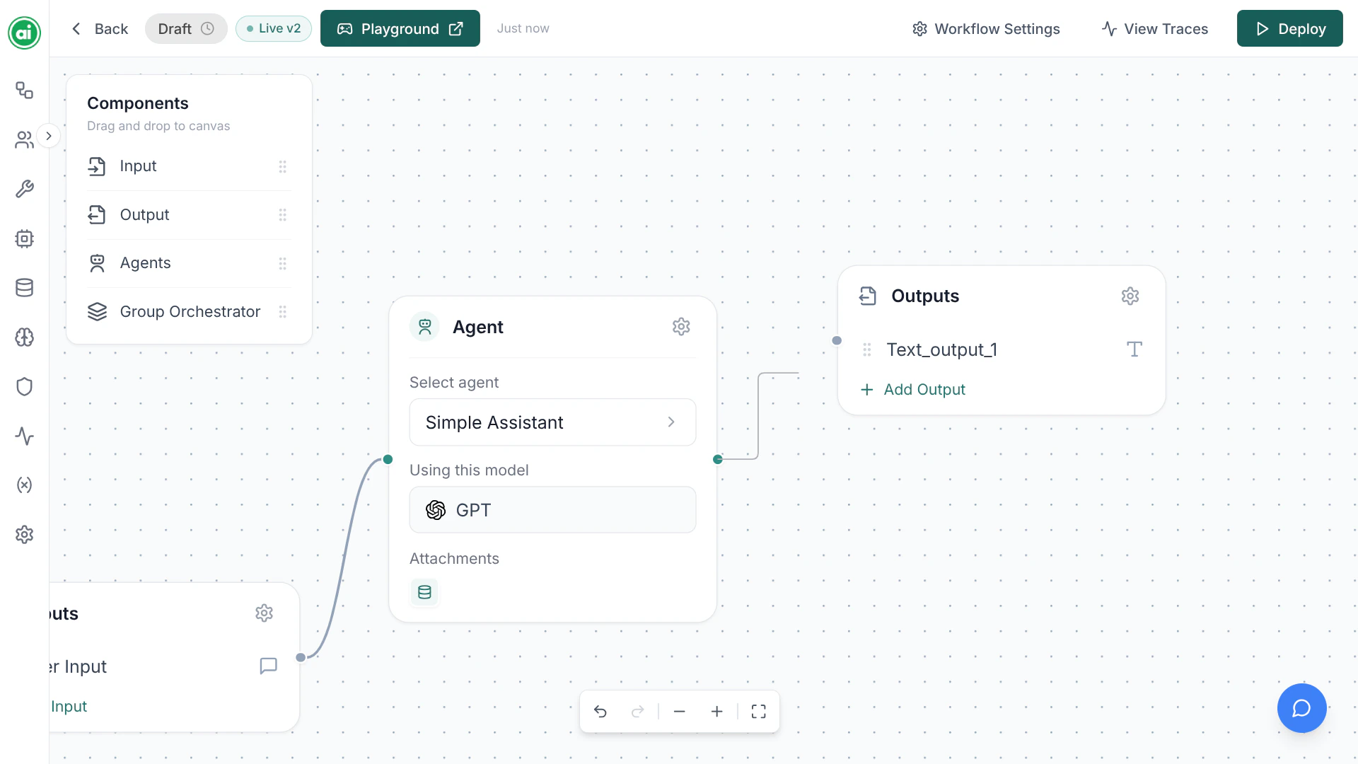 Connecting nodes on the canvas