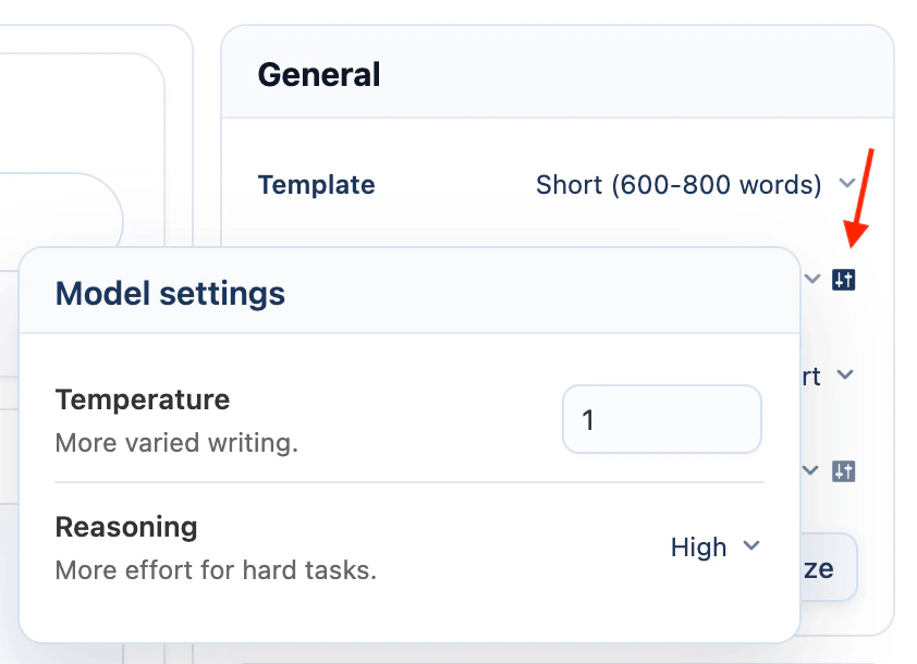 Model Settings