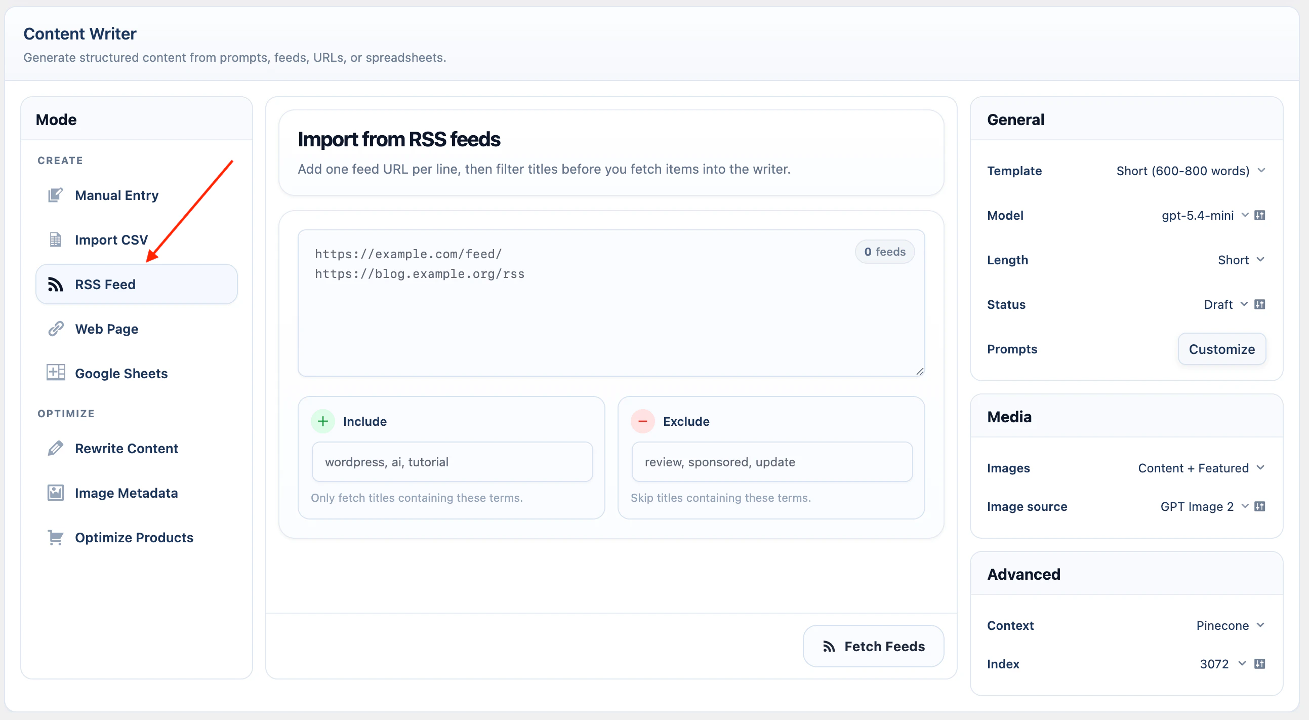 Content Writer RSS