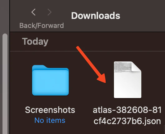 Service account JSON in Downloads