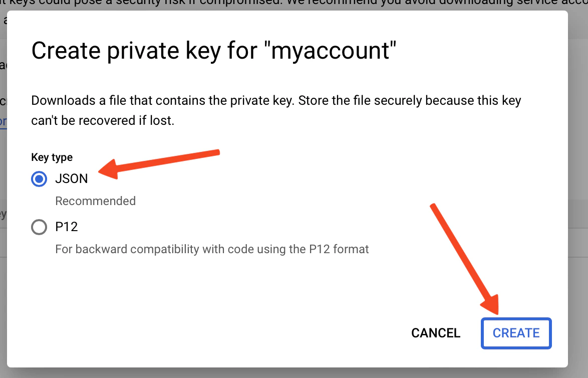 Select JSON key type