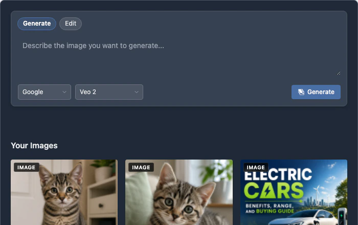 Images frontend video model