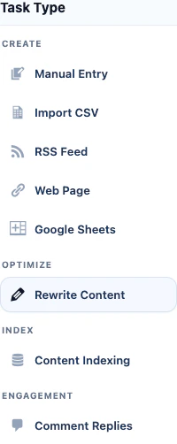 Automations Optimize task type